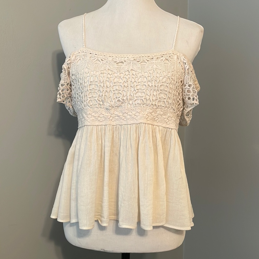 Off-The-Shoulder Flowy Embroidered Top